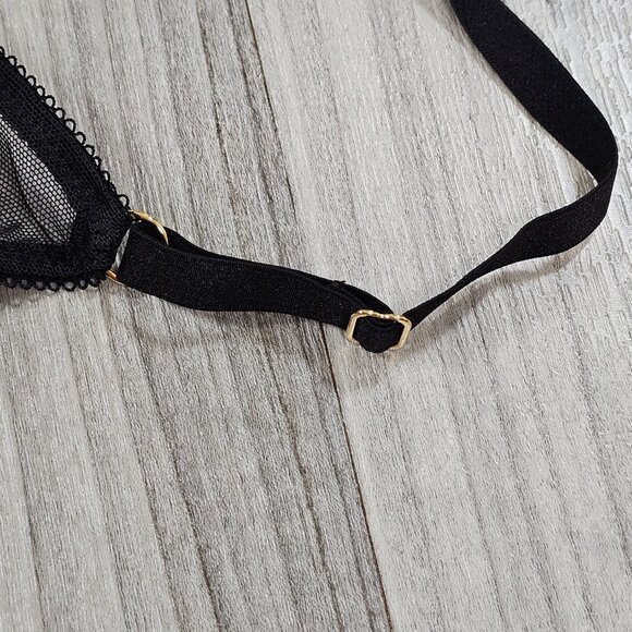 Victoria's Secret VERY SEXY Black Flirty Mesh Adjustable V-String Panty Size L - Picture 4 of 5